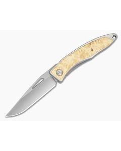 Chris Reeve Mnandi Box Elder Burl Wood Polished Titanium MagnaCut Frame Lock Knife (2.75" Blade) MNA-1008-031 - CRK-MNA-1008-031 1