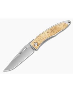 Chris Reeve Mnandi Box Elder Burl Wood Polished Titanium MagnaCut Frame Lock Knife (2.75" Blade) MNA-1008-037 - CRK-MNA-1008-037 1
