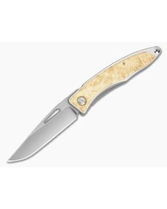 Chris Reeve Mnandi Box Elder Burl Wood Polished Titanium MagnaCut Frame Lock Knife (2.75" Blade) MNA-1008-038 - CRK-MNA-1008-038 1