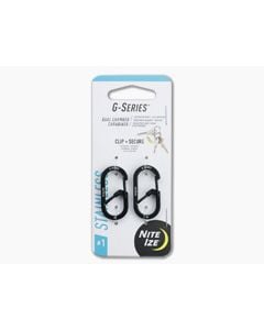 Nite Ize Innovation G-Series #1 Dual Chamber Keychain Carabiner Two-Pack Black - NI-05067 1