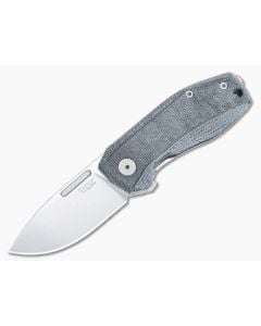 LionSteel Nano Frame Lock Flipper Black Canvas Micarta Handle Satin MagnaCut Drop Point NA01-CVB - LS-NA01-CVB 1