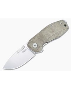 LionSteel Nano Frame Lock Flipper Natural Canvas Micarta Handle Satin MagnaCut Drop Point NA01-CVN - LS-NA01-CVN 1