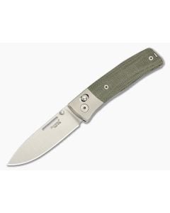 LionSteel NiNi Titanium Bolster Green Canvas M390 Crossbar Lock - LS-NN2-CVG 1
