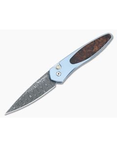 Protech Newport Custom Blue Titanium Damascus - PT-NP-C-03 1