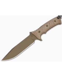 Chris Reeve Pacific Natural Canvas Micarta MagnaCut Flat Dark Earth Cerakote Fixed Blade Knife (6" Blade) PAC-1013 - CRK-PAC-1013 1