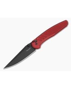 Protech Avalon Peace Neighbor Red Knurled Aluminum MagnaCut Black DLC Button Lock Folder (4.25" Blade) PN1103-RED - PT-PN1103-RED 1