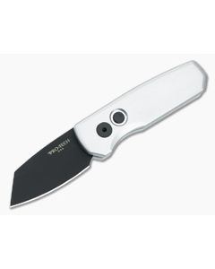 Protech Runt 5 Silver Handle Black DLC Reverse Tanto - PT-R5203-SILVER 1