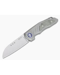 MKM Mikita Root Anso M390 Green Canvas Micarta Inlaid Titanium Slip Joint Folder RT-GCT - MKM-RT-GCT 1
