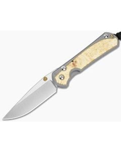 Chris Reeve Small Sebenza 31 Box Elder Wood Stonewash MagnaCut Folding Knife (2.99" Blade) S31-1108-017 - CRK-S31-1108-017 1