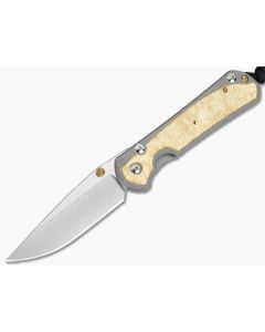 Chris Reeve Small Sebenza 31 Box Elder Wood Stonewash MagnaCut Folding Knife (2.99" Blade) S31-1108-019 - CRK-S31-1108-019 1