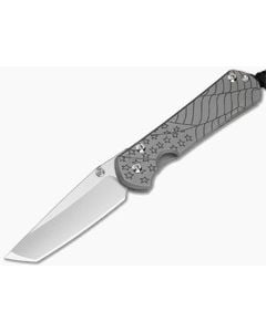 Chris Reeve Small Sebenza 31 Tanto Forever Flag Glass Blasted Titanium MagnaCut MIM Clip Frame Lock Knife (2.94" Blade) S31-1510-227 - CRK-S31-1510-227 1