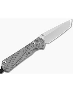 Chris Reeve Small Sebenza 31 Left Hand Tanto Forever Flag Glass Blasted Titanium MagnaCut Folding Knife (2.94" Blade) S31-1511 - CRK-S31-1511 1