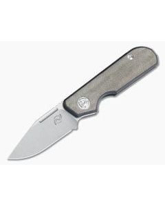Liong Mah Design Traveler Clip Point Green Micarta M390 Slip Joint - LMD-TRAVELER-CP-GM 1