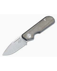 Liong Mah Design Traveler Spear Point Green Micarta M390 Slip Joint - LMD-TRAVELER-SP-GM 1
