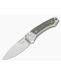LionSteel Twain Gray Titanium & Green Micarta - LS-TW-GY-CVG 1