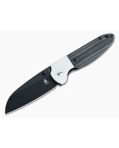Kizer Vanguard Deviant Black M390 White Bolstered Black Micarta Liner Lock Folder V3575A2 - KC-V3575A2 1