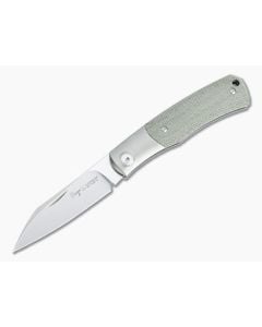 Viper Hug Thiel Design Satin M390 One Bolster Green Micarta Slip Joint Knife V5992CG - VK-V5992CG 1