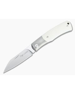 Viper Hug Thiel Design Satin M390 One Bolster Ivory G10 Slip Joint Knife V5992GI - VK-V5992GI 1