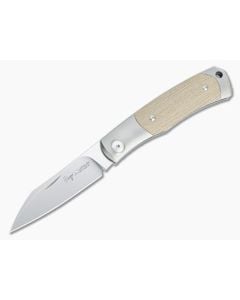 Viper Hug Thiel Design Satin M390 Two Bolsters Natural Micarta Slip Joint Knife V5994CN - VK-V5994CN 1