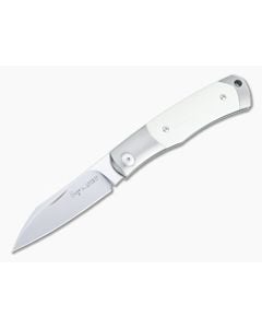 Viper Hug Thiel Design Satin M390 Two Bolsters Ivory G10 Slip Joint Knife V5994GI - VK-V5994GI 1