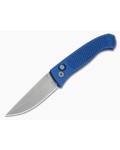 Protech Brend Classic Blue Diamond Textured Aluminum MagnaCut Stonewash Automatic Knife (3.35" Blade) WB1105-BLUE - PT-WB1105-BLUE 1