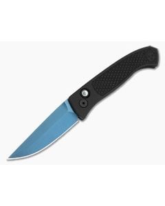 Protech Brend Classic Auto Black Diamond Textured Aluminum MagnaCut Sapphire Blue Automatic Knife (3.35" Blade) WB1106-SB - PT-WB1106-SB 1