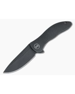WE Knives Synergy2v2 Drop Point Flipper Black Stonewashed 20CV Integral Titanium Folder WE18046D-3 - WE-WE18046D-3 1