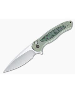WE Button Lock Kitefin Green Titanium Jungle Wear Inlays Satin 20CV WE19002N-2 - WE-WE19002N-2 1