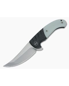 WE Knives x Ochs Curvaceous Blasted 20CV Natural G10 Black Titanium Flipper WE20012-3 - WE-WE20012-3 1