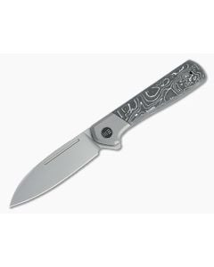 WE Knives Soothsayer Flipper Blasted 20CV Silver Foil Carbon Fiber Folder WE20050-3 - WE-WE20050-3 1