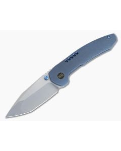 WE Knives Trogon Bead Blasted 20CV Blue Titanium Frame Lock Folder WE22002B-1 - WE-WE22002B-1 1