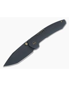 WE Knives Trogon Black Stonewashed 20CV Black Titanium Frame Lock Folder WE22002B-2 - WE-WE22002B-2 1