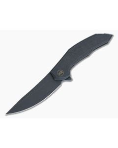 WE Merata Limited Edition Frame Lock Flipper Black Stonewash 20CV Black Titanium WE22008A-1 - WE-WE22008A-1 1