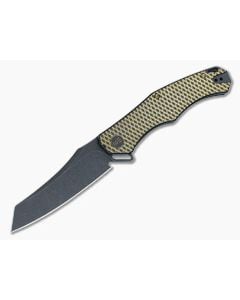 WE Knives RekkeR Frame Lock Flipper Golden Black Titanium Handle WE22010G-3 - WE-WE22010G-3 1