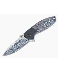 WE Knives Nitro Mini Heimskringla Damasteel Nebula Fat Carbon Titanium Frame Lock WE22015-DS1 - WE-WE22015-DS1 1