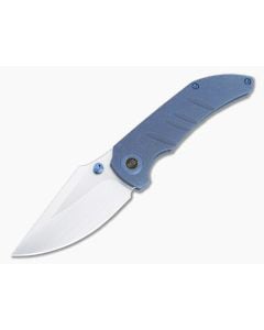 WE Knives Riff-Raff Frame Lock Blue Titanium Handles Satin 20CV Clip Point WE22020B-2 - WE-WE22020B-2 1