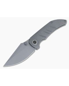 WE Knives Riff-Raff Frame Lock Gray Titanium Handles Stonewashed 20CV Clip Point WE22020B-3 - WE-WE22020B-3 1