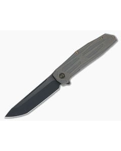 WE Knives Shadowfire Flipper Bronze Titanium Handle Black 20CV Compound Ground Blade WE22035-3 - WE-WE22035-3 1