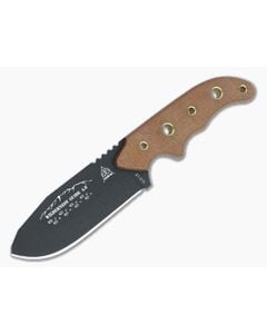 TOPS Wilderness Guide 4.0 Black 1095 Tan Canvas Micarta Fixed Blade WSG-4 - TP-WSG-4 1