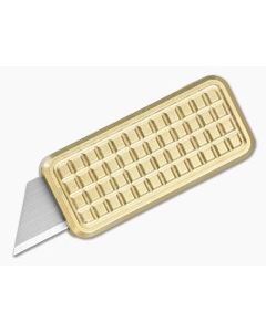 Rivery Zero V2 Grenade Pattern Brass Manual OTF Utility Knife (2.68" Closed) - RIV-ZV2-BRASS-GRENADE 1
