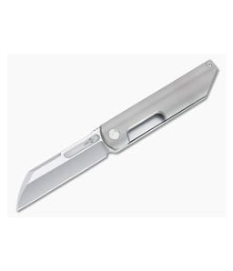 D Rocket Design Revenge Front Flipper Satin M390 Blasted Titanium Liner Lock Folder 0023 - DRD-0023 1