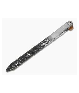 Maverick Customs Flipper Universal Pen Smooth Cerakote Aluminum White over Black Splatter Finish Butterscotch Micarta Flipper EDC Pen - MAV-006 1