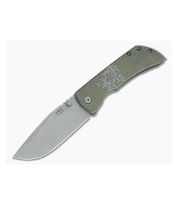 McNees Knives Mac 2 3.5" (GEN 2) Atomic Green and Bronze Be Nice Drop Point - MNK-006 1