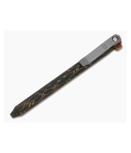 Maverick Customs Flipper Universal Pen Smooth Cerakote Aluminum Gold Laser Engraved Finish Butterscotch Micarta Flipper EDC Pen - MAV-008 1