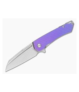 MachineWise Mojave #1390 Light Purple Grenade Anodized Titanium Lightwash S90V Wharncliffe Frame Lock Flipper (3.45") - MCW-008 1