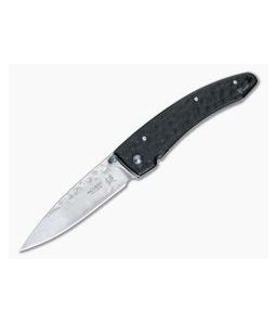 MCusta Tsuchi Large Black Hammered San Mai Damascus VG10 Frame Lock Folder 0114BD - MC-0114BD 1