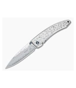 MCusta Tsuchi Large Hammered San Mai Damascus VG10 Frame Lock Folder 0114D - MC-0114D 1