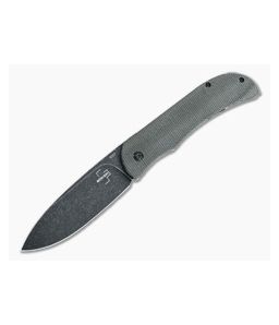 Boker Plus Exskelibur I Black Stonewashed D2 Green Micarta Frame Lock Front Flipper 01BO359 - BO-01BO359 1