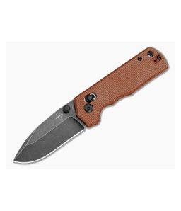 Boker Plus Rockstub 2.0 Brown Micarta Crossbar Lock 14C28N Black Stonewash Folding Knife (2.64" Blade) 01BP0051 - BO-01BP0051 1