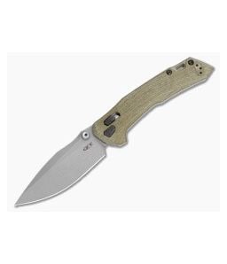 Zero Tolerance 0203GRM390 Olive Drab Green Canvas Micarta M390 Working Finish Limited Edition Crossbar Lock Knife (4.00" Blade) - ZT-0203GRM390 1